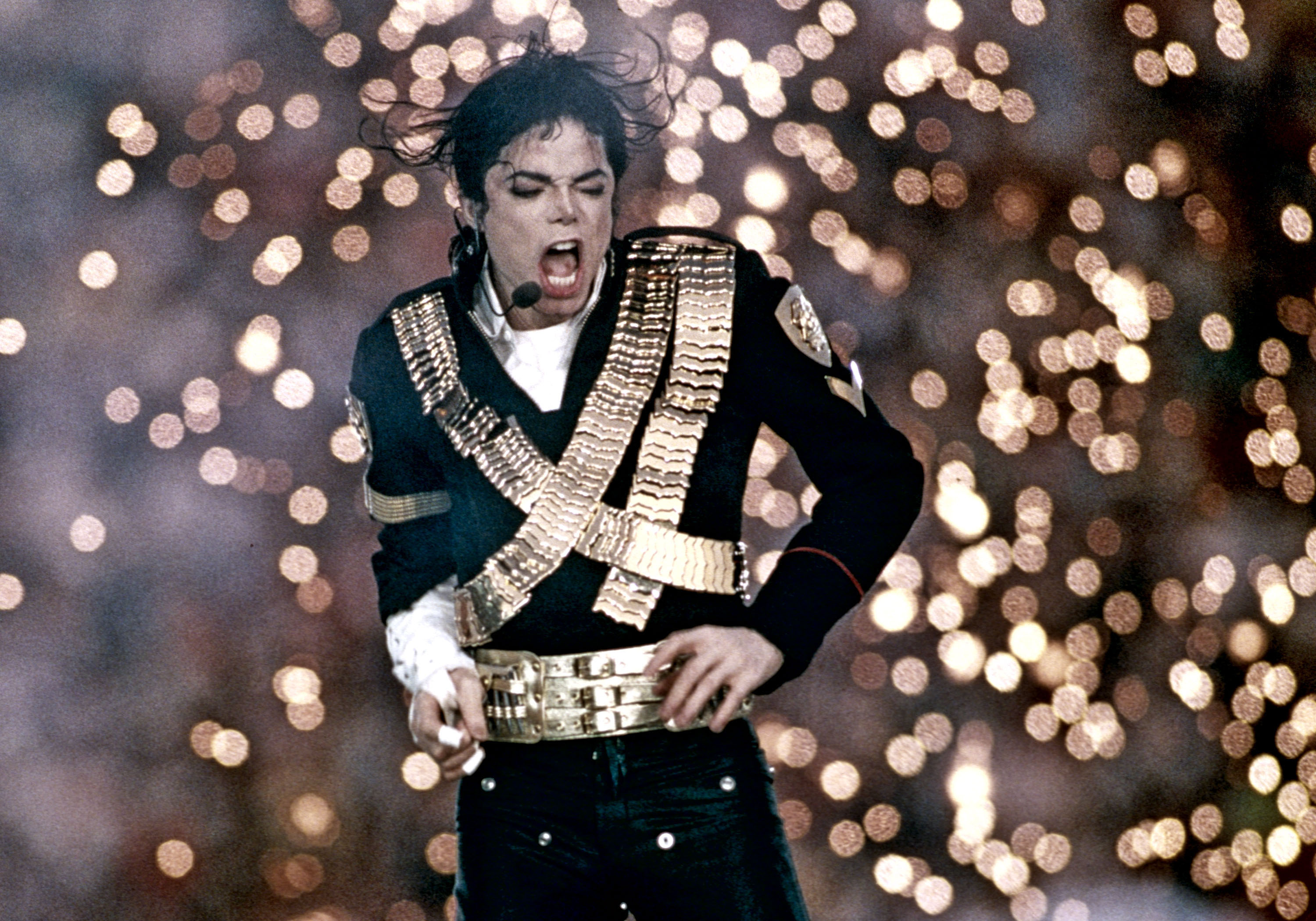 Michael Jackson-inspired gold bandolier was an especially nice touch.