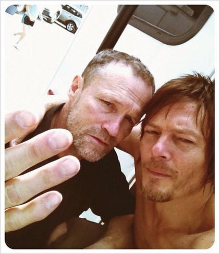  Michael Rooker and Norman Reedus