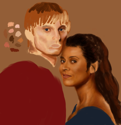  Painted Portaits (WIP): The King and reyna of Camelot