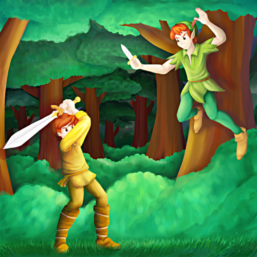  Walt Disney fan Art - Taran & Peter Pan