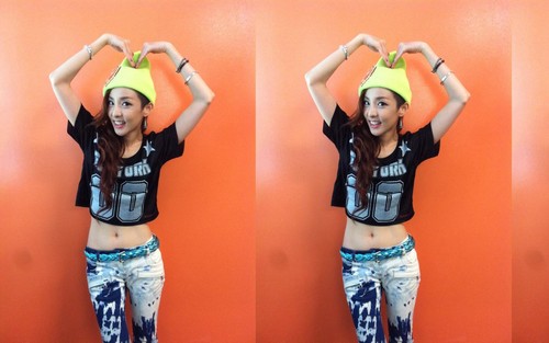  dara 2ne1 with sexy shown abs