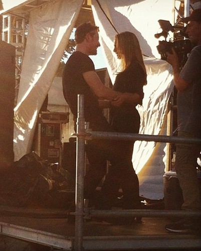  Filming with Boyd Holbrook at a church and with Michael Fassbender at ACL Music Festival in Austin,