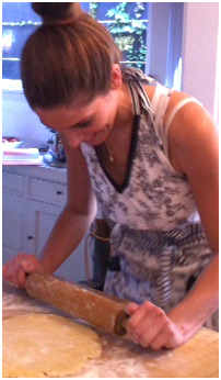 Behind-the-scenes of Marie Claire; Ashley baking!