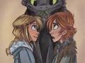 Hiccup and Astrid - dreamworks-dragons-riders-of-berk fan art