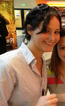 Jen taking pictures with fans tonight at the movies (10.14) - jennifer-lawrence photo