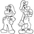 Mario and Luigi colour in - super-mario-bros fan art