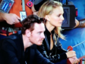 Filming a scene with Michael Fassbender during a game at Darrell K Royal-Texas Memorial Stadium, Aus - natalie-portman photo