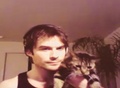 Ian with Lynx(Nina's Cat) - ian-somerhalder-and-nina-dobrev photo