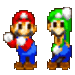 Mario and Luigi dancing - super-mario-bros icon
