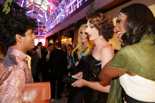 mmanuel Ray, Nominee London Personality of the Year 2012 with drag queens from Freedom Bar