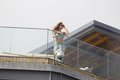 Gaga at the balcony of her hotel in Rio de Janeiro - lady-gaga photo
