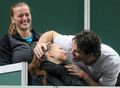 Kvitova and Jagr with girlfriend - tennis photo