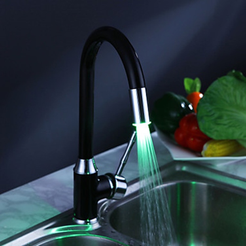  Painting Finish dapur Faucet with Color Changing LED Light