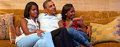 Barack With His Two Daughters - barack-obama photo