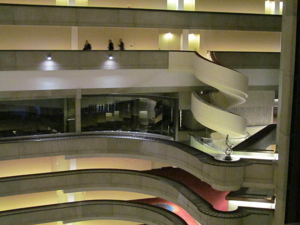 Catching Fire set in the interior of the Atlanta Marriott Marquis hotel  