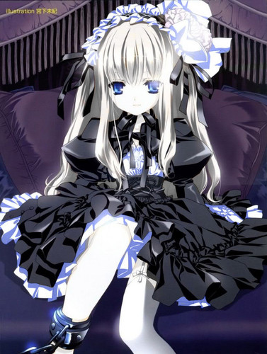 Cute gothic lolita anime girl