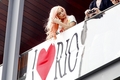 Gaga on the balcony of her hotel in Rio (Nov. 8) - lady-gaga photo