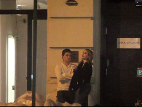 Josh Hutcherson talking to Emma Roberts in NY in march 2012