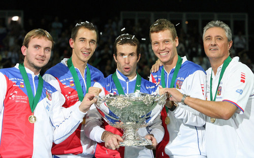 Happy Czech team with trophy