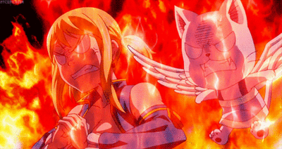  Lucy H. and Happy GIF (Fairy Tail)