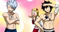 Lyon B. and Gray F. w/ Lucy H. (Fairy Tail) - anime photo