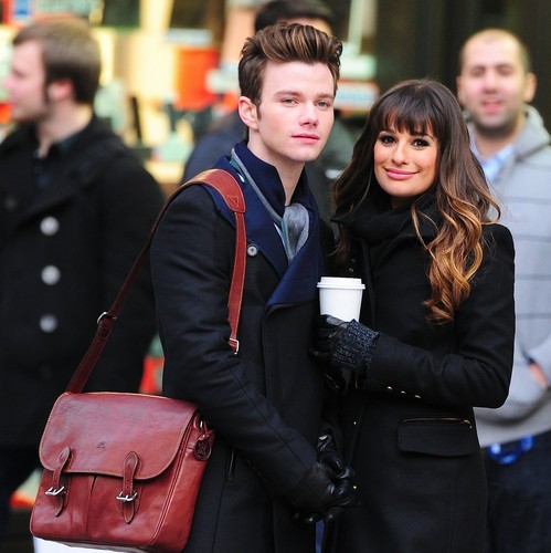 On Set Of Glee in New York with Chris Colfer & Dean Geyer - November 18, 2012