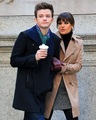 On Set Of Glee in New York with Chris Colfer - November 18, 2012 - lea-michele photo