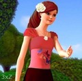 Barbie (Thumbelina) in red shirt and dark red skirt - barbie-movies fan art