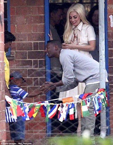  Gaga visiting a primary school in Johannesburg
