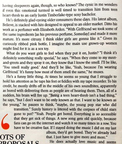 Justin’s full Style magazine interview (The Sunday Times - Dec 2nd)