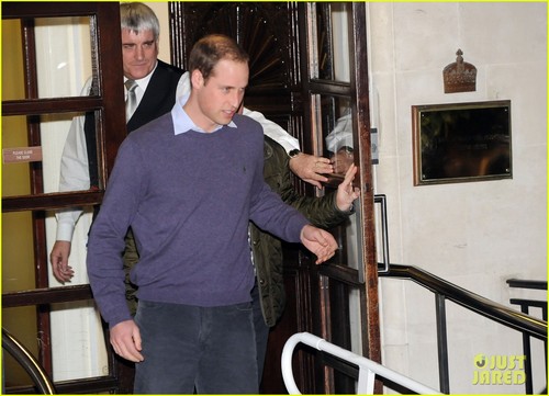 Prince William Visits Pregnant Kate Middleton in Hospital