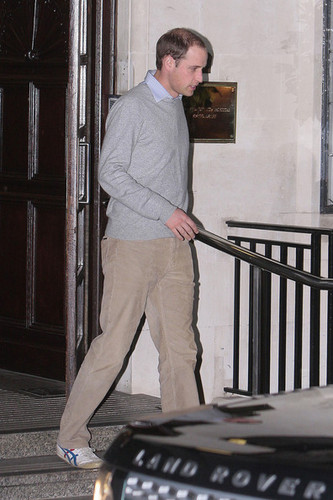  Prince William leaves the King Edward II Hospital after visiting his newly pregnant wife