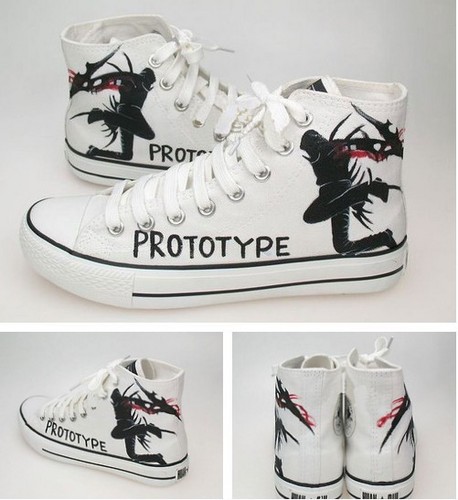Prototype hand painted canvas sneakers