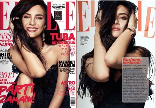  Tuba Buyukustun on the cover of Turkish Elle Magazine November 2012
