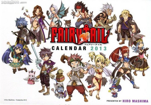  Fairy Tail calendar 2013 characters