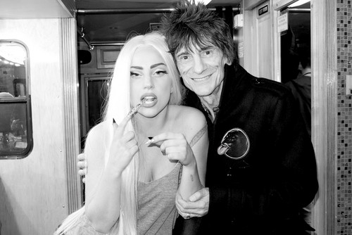 Gaga and Ronnie Wood by Terry Richardson