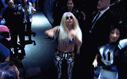  Gaga dancing at the Rolling Stones concerto