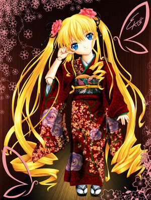  Anime girl chimono, kimono