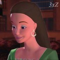 Clara in Green dress with Brown hair - barbie-movies fan art