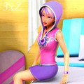 Merliah in Pink and Purple outfit - barbie-movies fan art