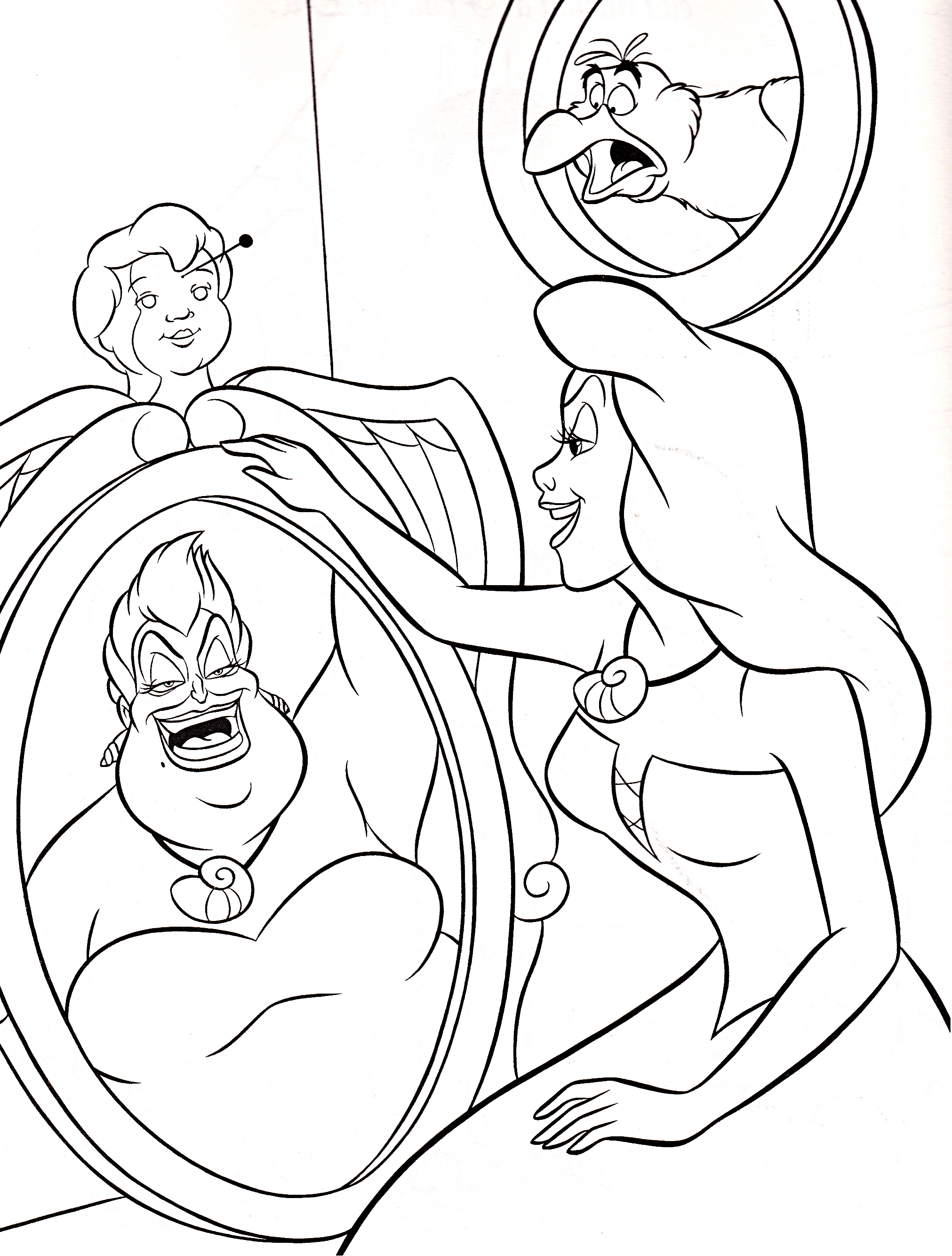 Walt Disney Coloring Pages - Scuttle, Vanessa & Ursula ...