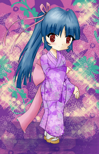  Аниме кимоно girl
