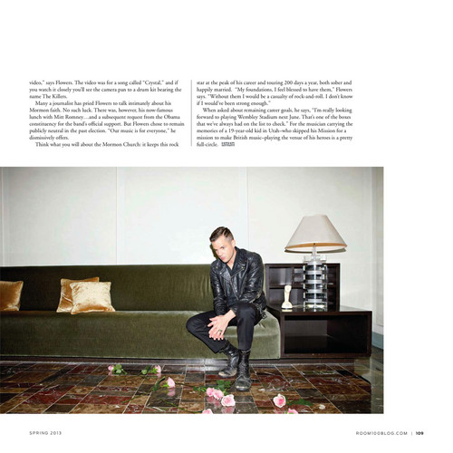 Brandon Flowers in Room 100 Magazine