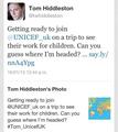 Tom helping out @Unicef_UK - tom-hiddleston photo
