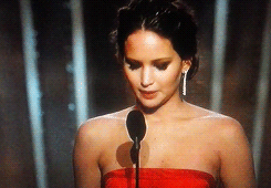  Jennifer Lawrence accepting her first Golden Globe for Silver Linings Playbook