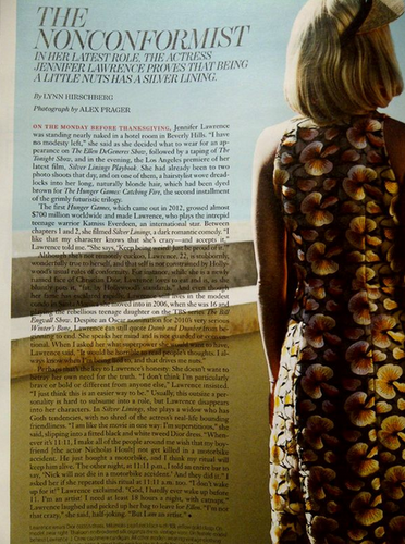 Jennifer in the February 2013 issue of "W" magazine .