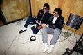 Michael And Lionel Richie In The Recording Studio - michael-jackson photo