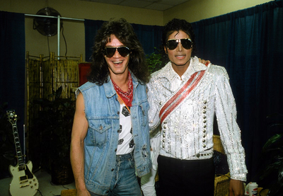  Backstage With busje, van Halen Guitarist, Eddie busje, van Halen During The "Victory" Tour Back In 1984