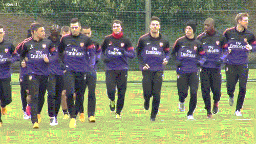  David Beckham training with Arsenal