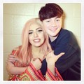 Gaga and Greyson Chance backstage at the BTWBall - lady-gaga photo